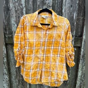 Savanna Jane Embroidered Plaid Shirt Women’s Small Western Boho Button Up